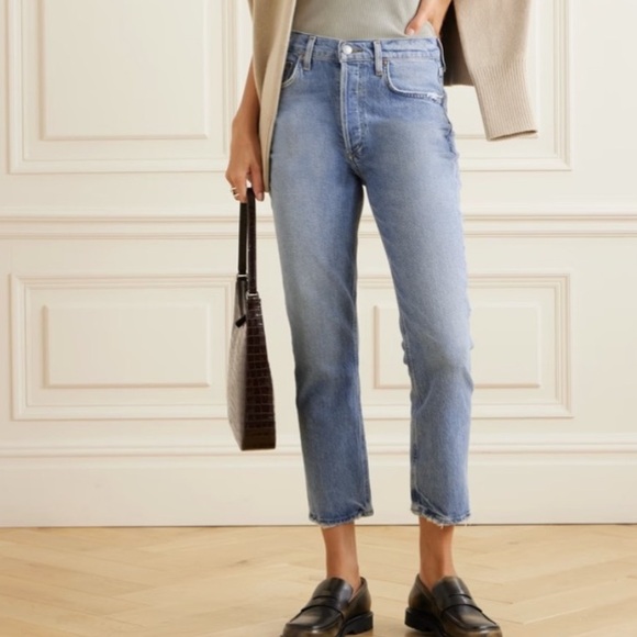 NWOT Agolde Riley High Rise Cropped Straight Leg Jean